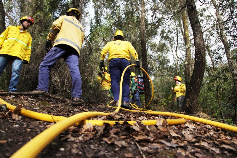 L'ADF en un simulacre d'incendi. FOTO: Lali Puig