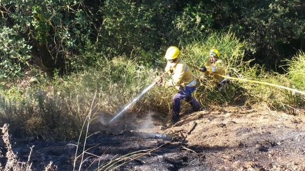 Un membre dels ADF apagant un incendi FOTO: @GIEADFSCV