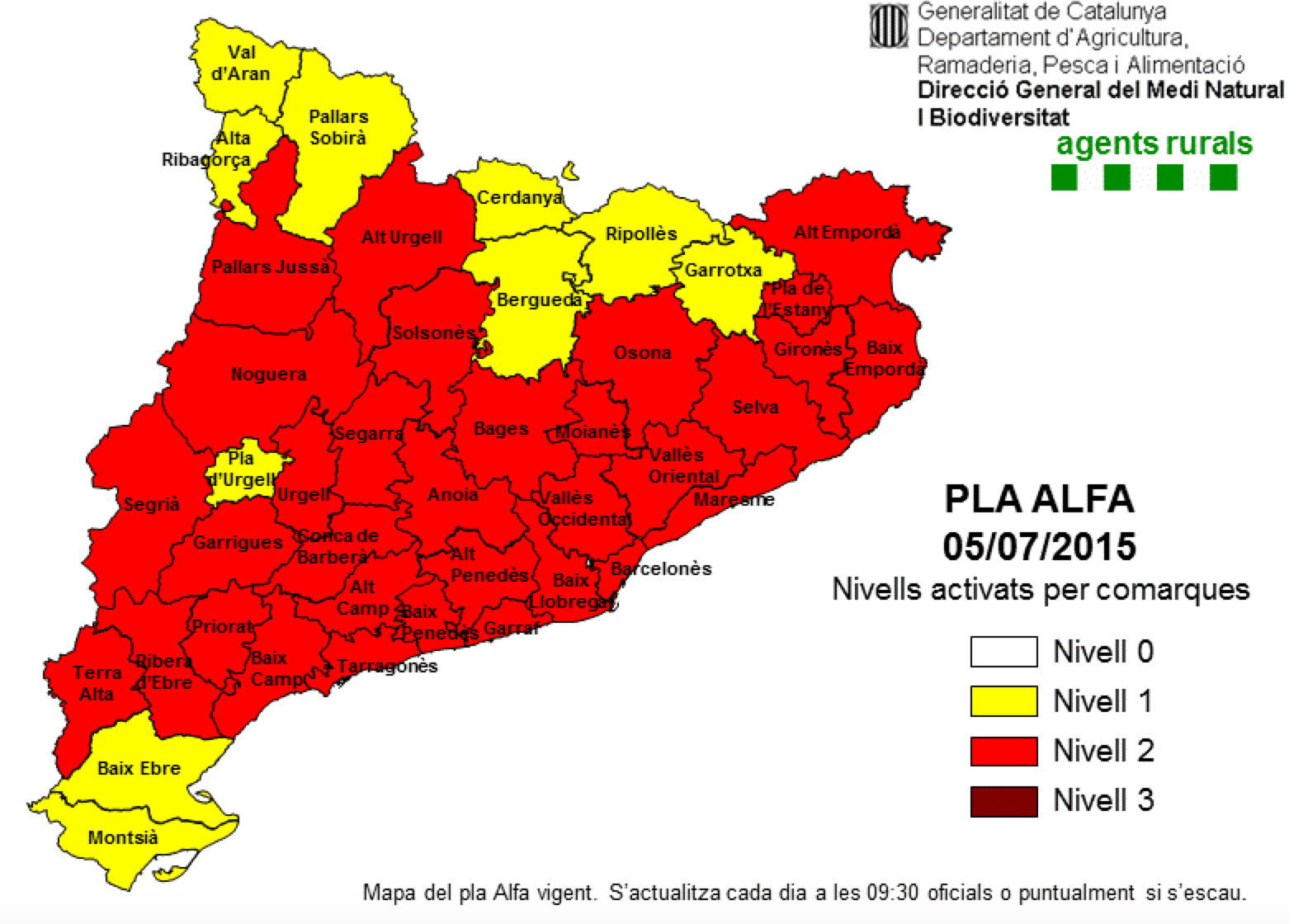 Sant Cugat, en Nivell 2 del Pla Alfa. FOTO: Generalitat de Catalunya 