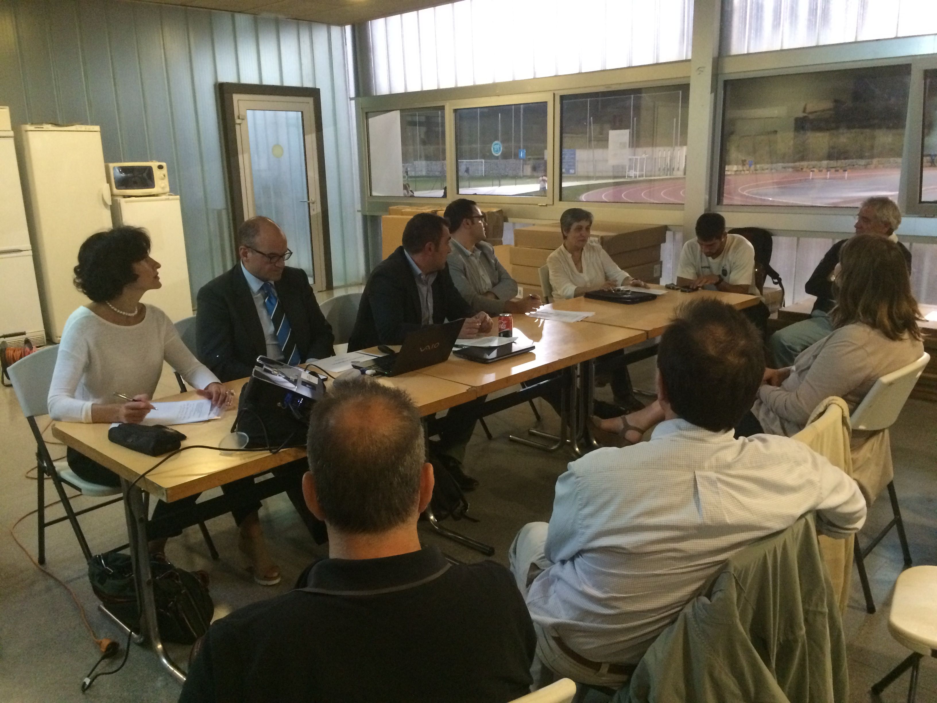 Alicia Rius, Emili Gutiérrez, Maurici Benito, Xavier Picó, Carme Baró, Albert Casorrán i Kik Godàs. FOTO: À. L. P.