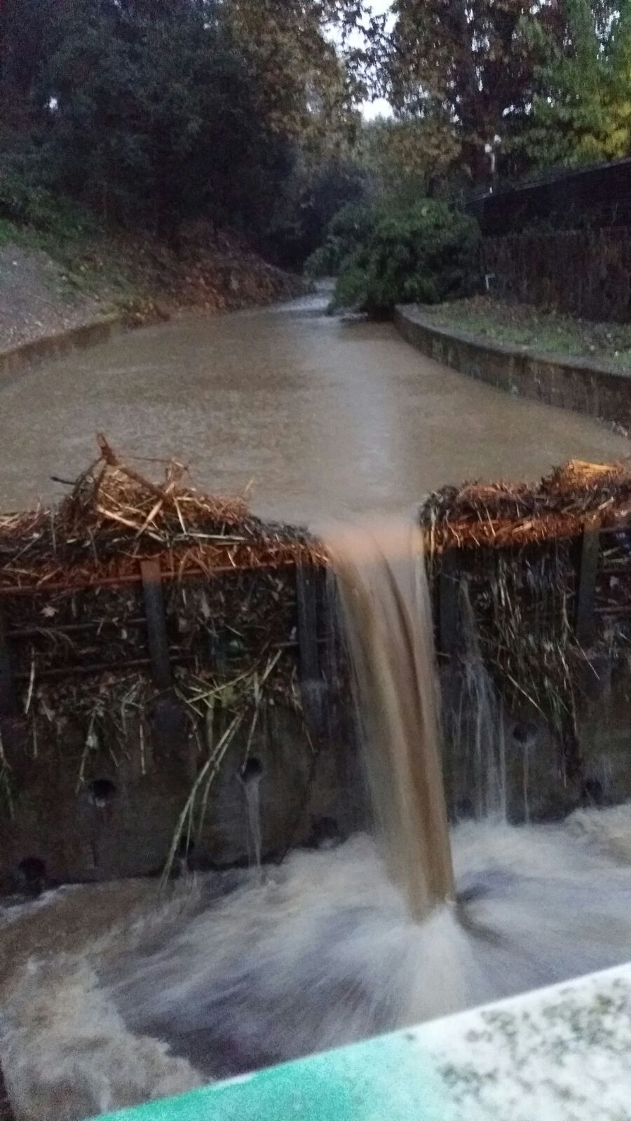 La riera de Valldoreix plena a vessar d'aigua. FOTO: Manel Cervantes