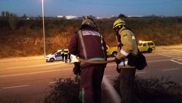 Bombers i ADF apagant un dels incendis. FOTO: GIEADFSCV