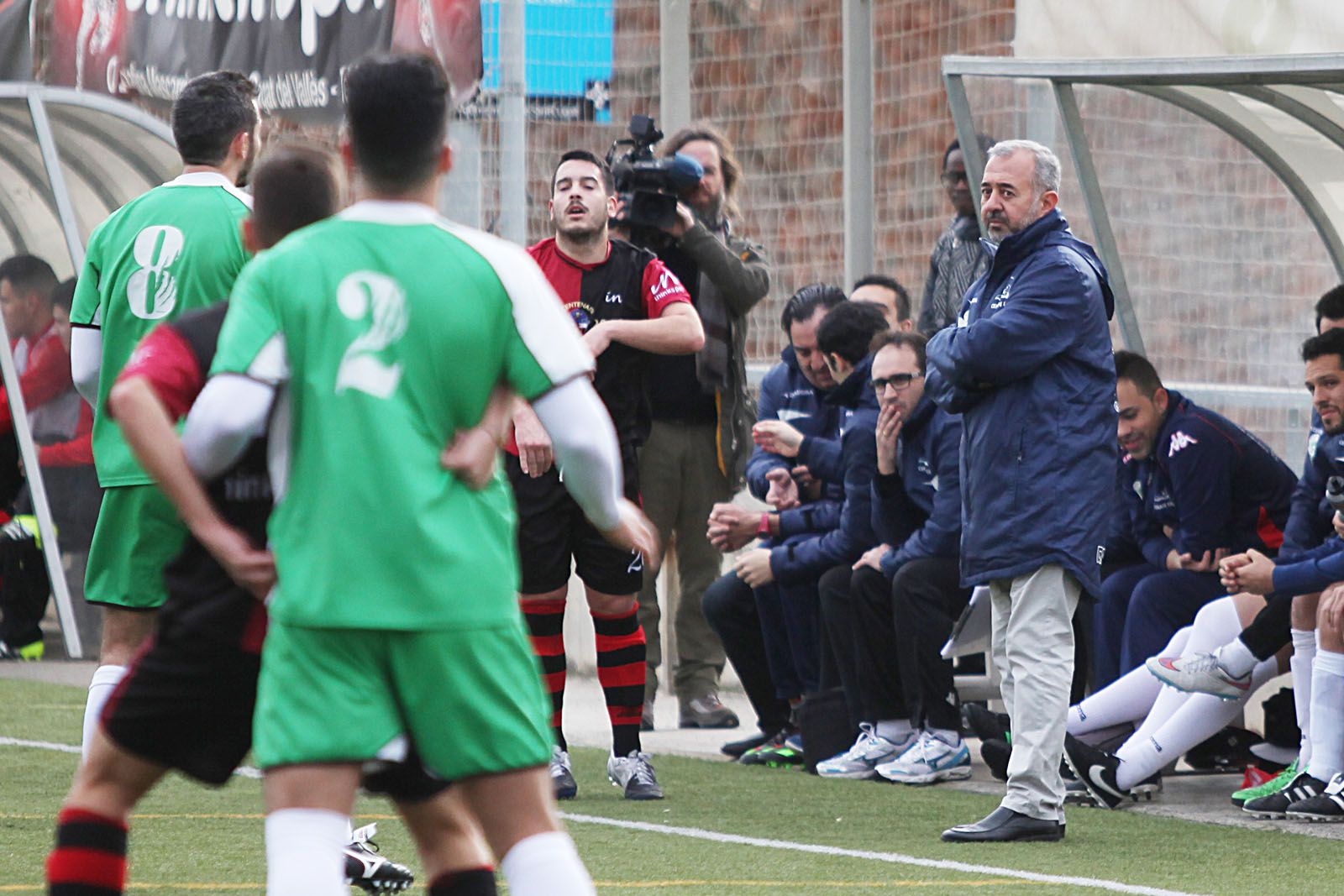 L'entrenador sirià, en una acció del partit Sant Cugat Esport FC-Villaverde Boetticher. FOTO: Lali Puig