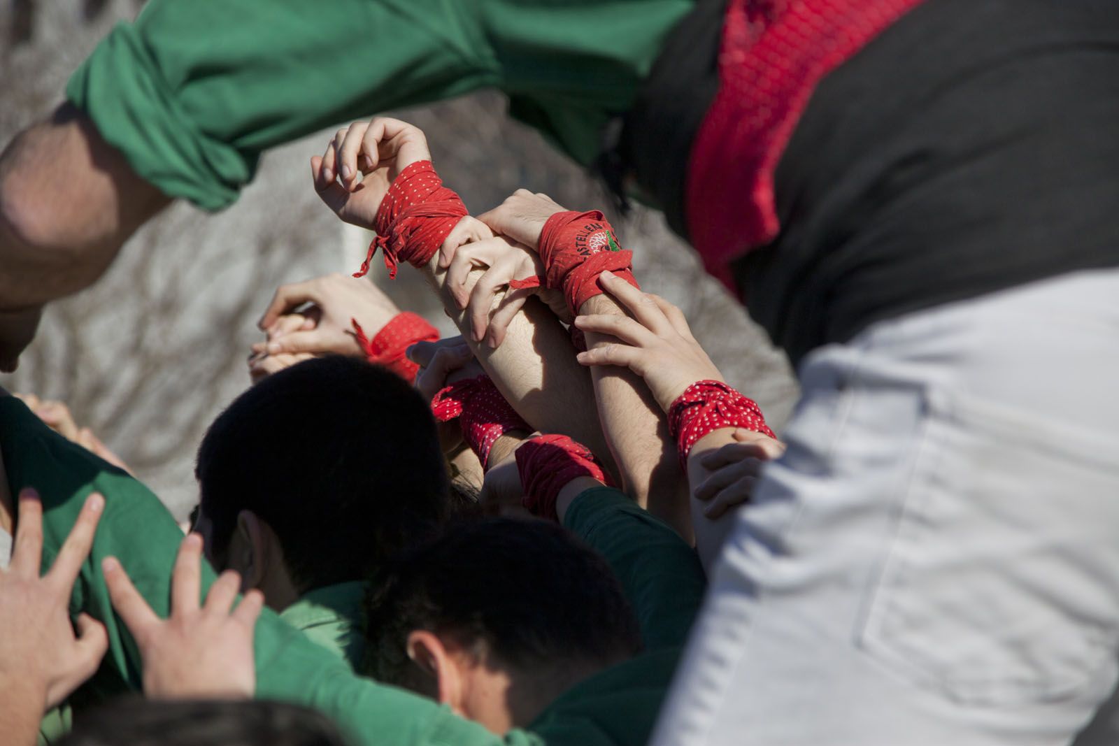 Els Castellers de Sant Cugat en una actuació FOTO: Lali Puig