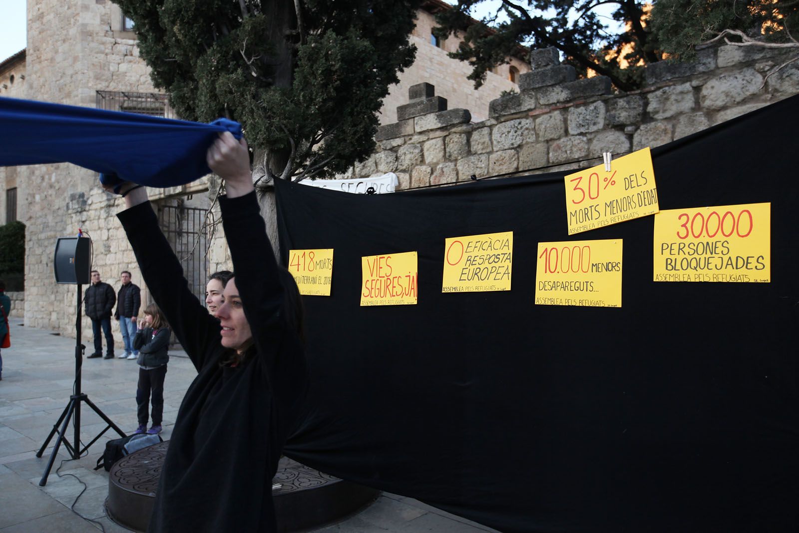 L'acció s'ha fet a la plaça d'Octavià  FOTO: Lali Puig