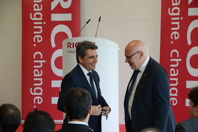 Ramon Martín, director general de Ricoh, i el conseller Jordi Baiget