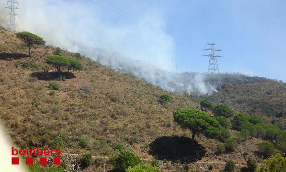 Imatge de l'àrea que està cremant a Collserola FOTO: Bombers de la Generalitat