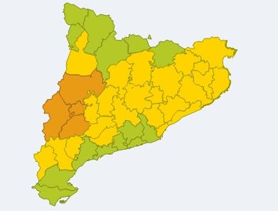 Imatge del mapa previst per dimecres a la tarda  FONT: Servei meteorològic de Catalunya