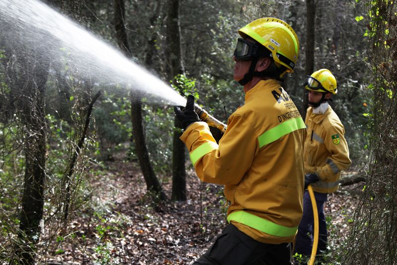 L'ADF en simulacre d'incendi. FOTO: Arxiu