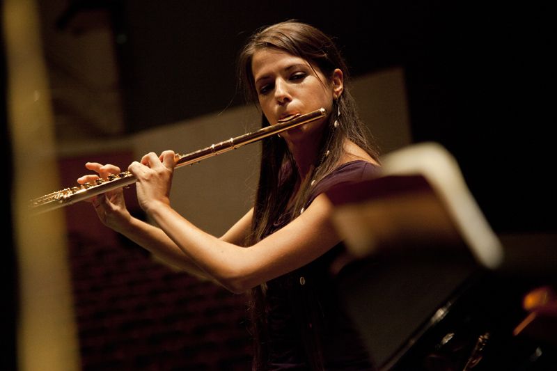 Elisabet Franch en plena gravació al Teatre-Auditori. FOTOS: Lali Puig