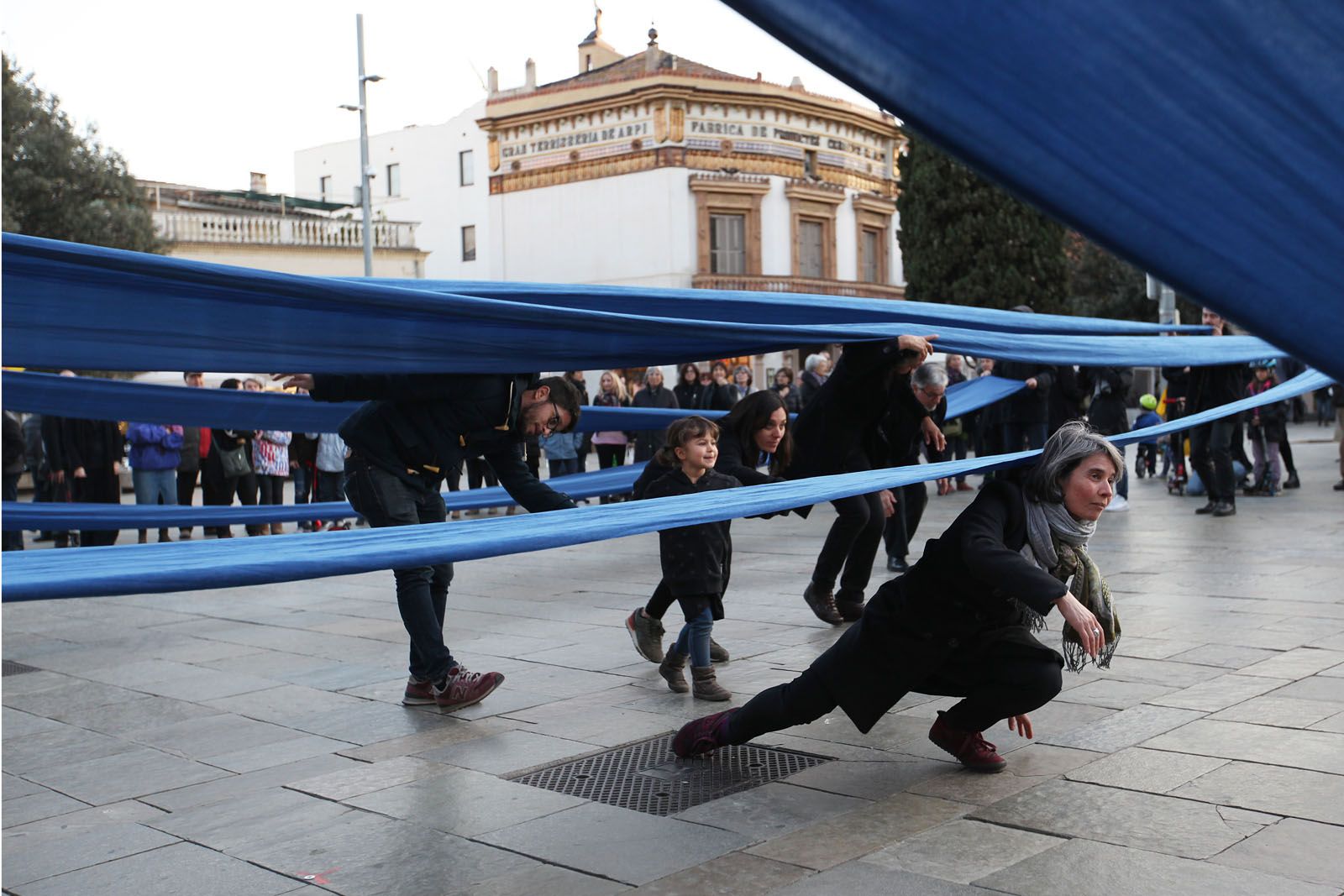 Imatge d'una acte en suport als refugiats del passat 12 de març a Sant Cugat  FOTOS: Lali Puig