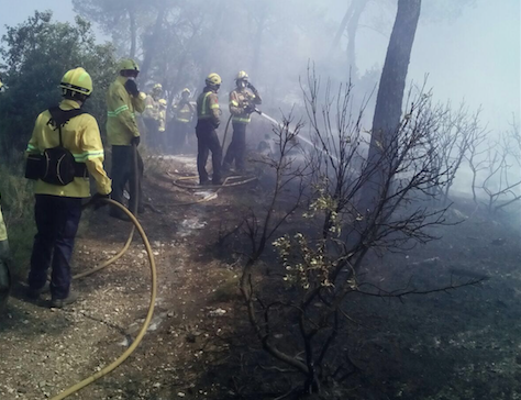 Tasques d'extinció d'un incendi FOTO: ADF Sant Cugat-Valldoreix