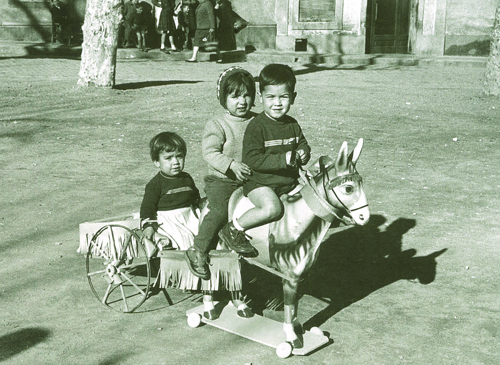 El matí de Reis a la plaça de Barcelona als anys seixanta.