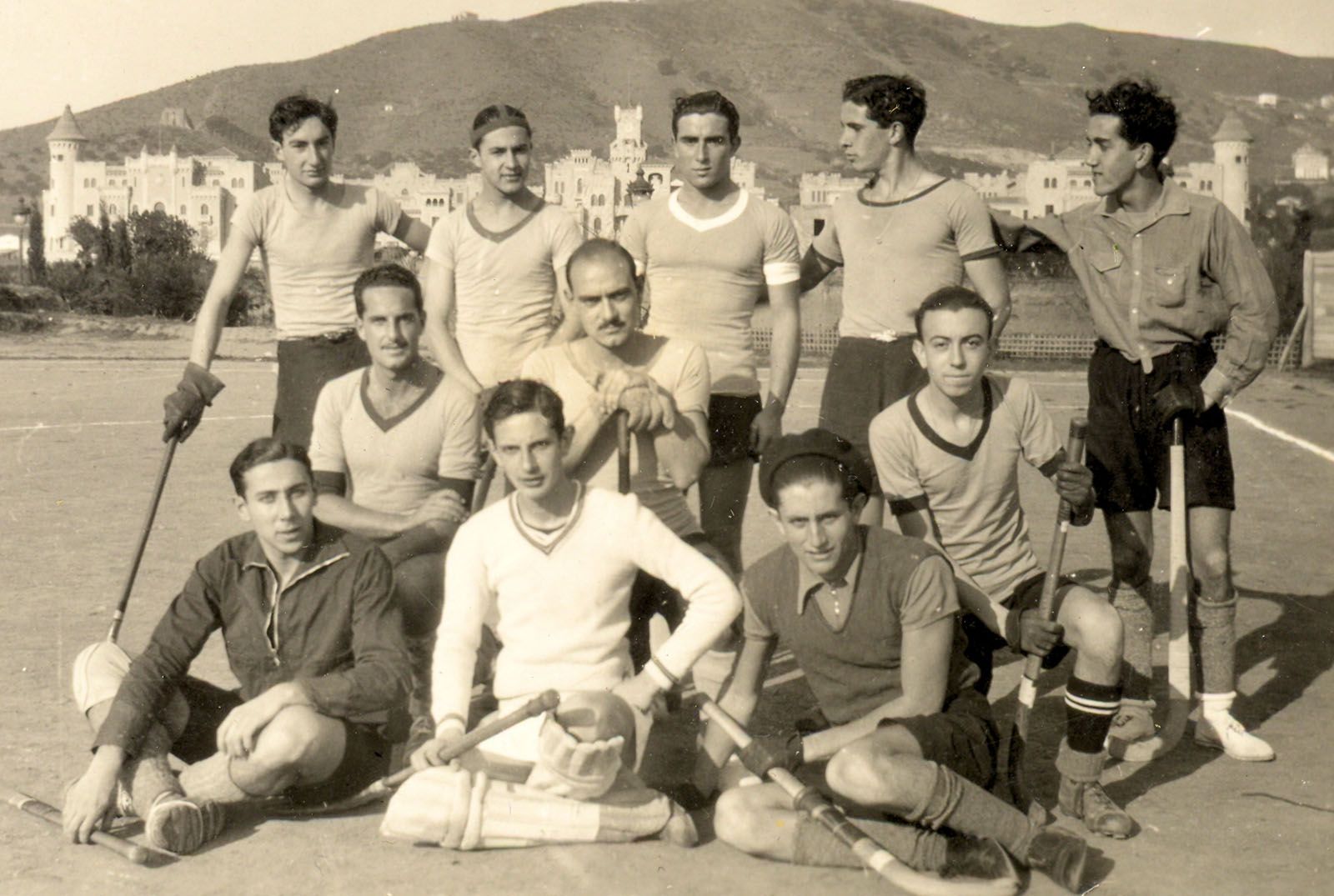 1941 primer equip d'hoquei herba al camp de la Diagonal