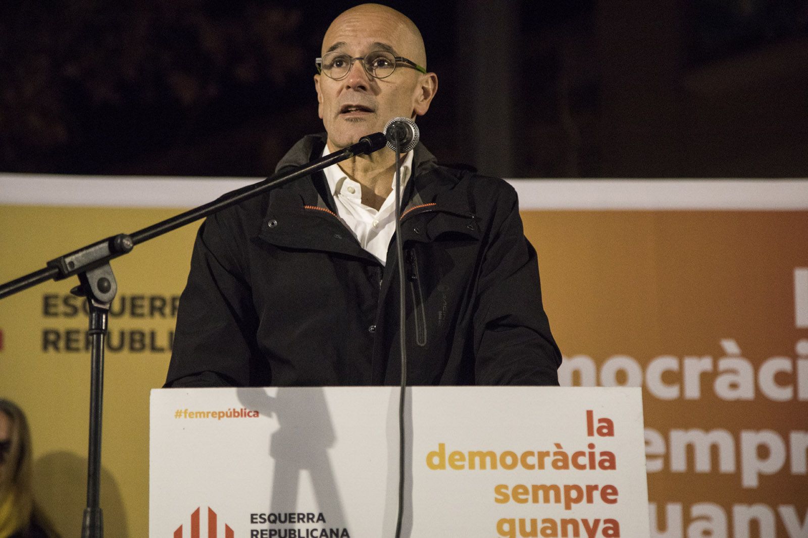 Raül Romeva, en un acte electoral d'ERC a Sant Cugat. FOTO: Lali Puig