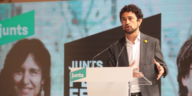 Damià Calvet en un acte de Junts per Catalunya. FOTO: Artur Ribera