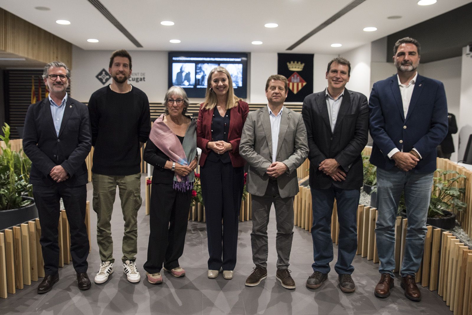 Nomenament com a fills predilectes de Sant Cugat de Marta Pessarrodona, Josep Pla Narbona i Àngels Ribé. FOTO: Bernat Millet.