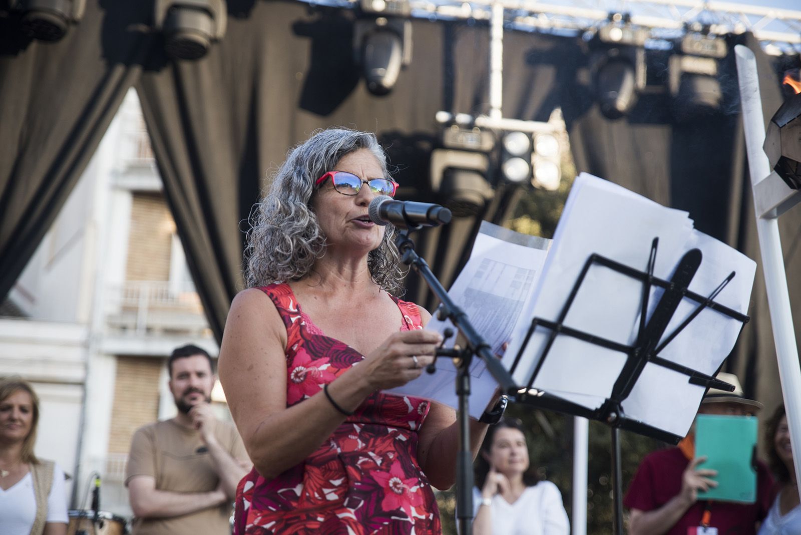 Rebuda de la Flama del Canigó amb el Ball d'homenatge i lectura del manifest, enguany escrit per Lluís Puig i Gordi. FOTO: Bernat Millet