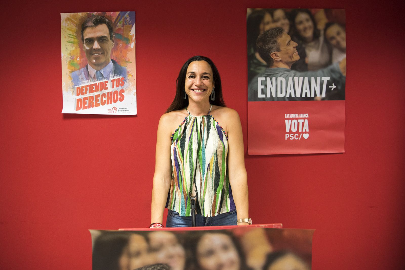 Elena Vila a la seu del Partit Socialista de Catalunya a Sant Cugat. FOTO: Bernat Millet.