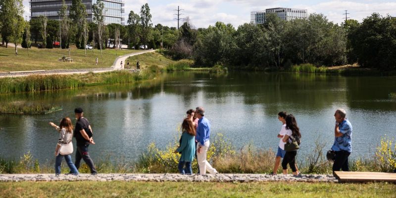 El renovat estany de la Guinardera FOTO: Lali Puig (Ajuntament)