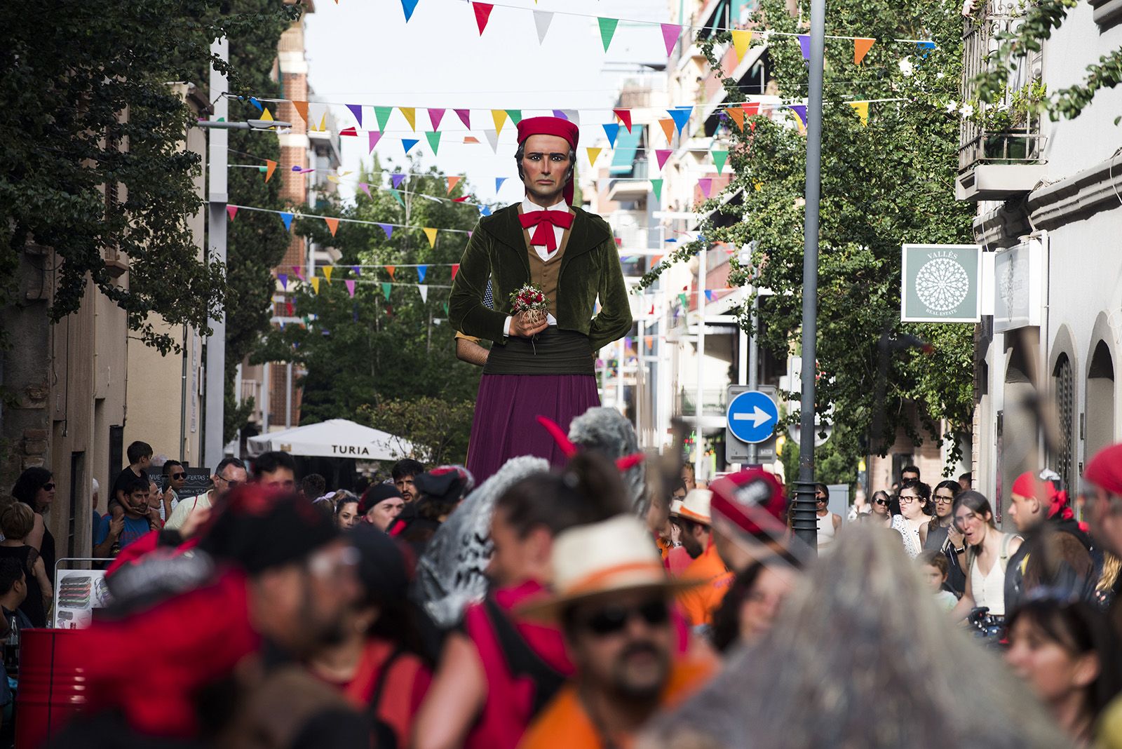 Els Gegants de Sant Cuga al seguici d'inici de Festa Major 2024 de Sant Cugat FOTO: Bernat Millet