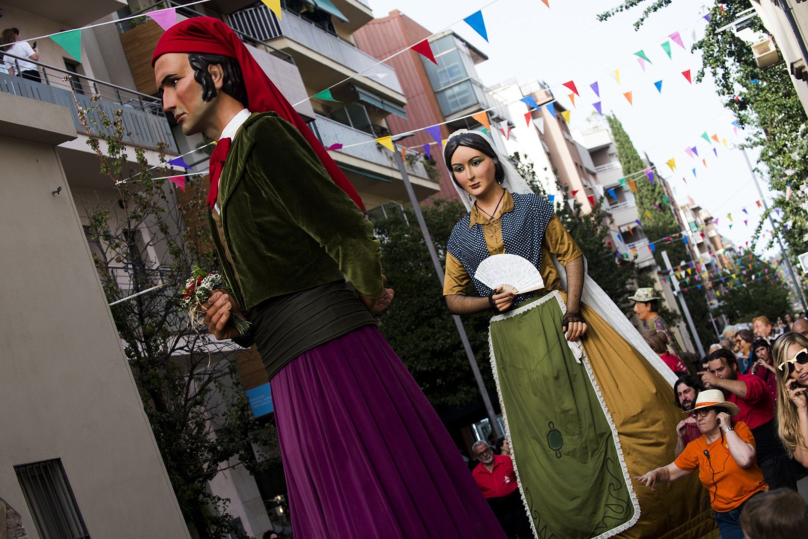 Els Gegants de Sant Cuga al seguici d'inici de Festa Major 2024 de Sant Cugat FOTO: Bernat Millet