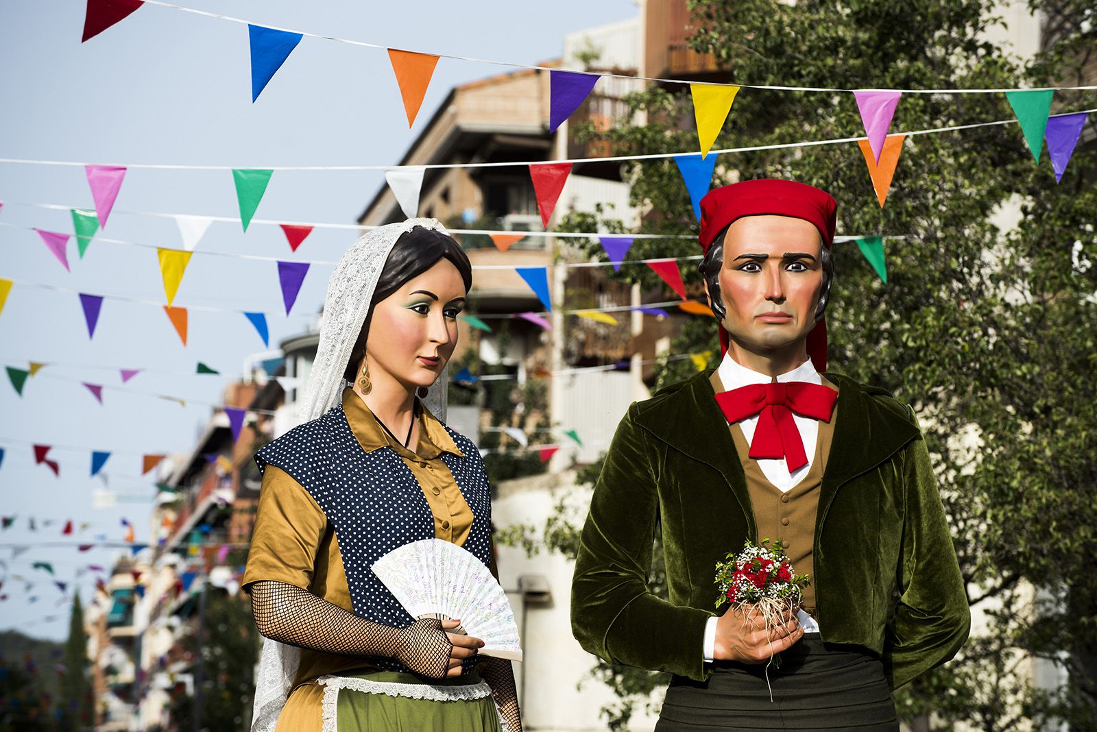 Els Gegants de Sant Cuga al seguici d'inici de Festa Major 2024 de Sant Cugat FOTO: Bernat Millet