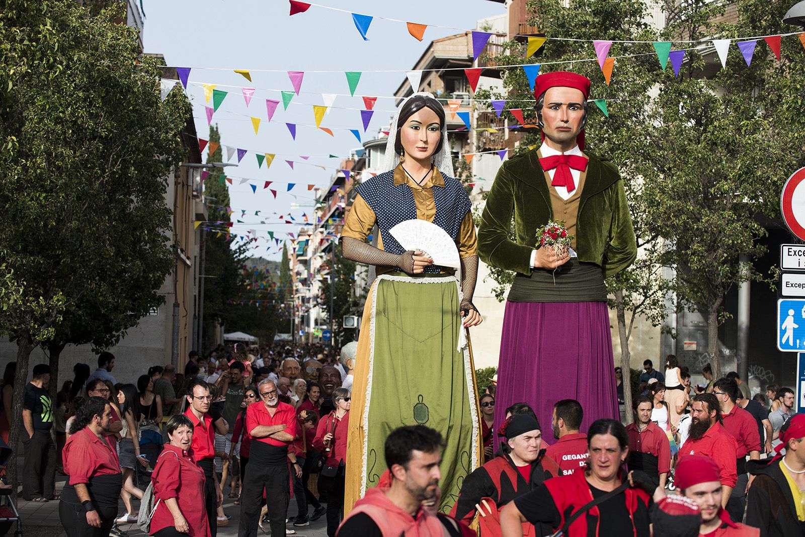 Els Gegants de Sant Cuga al seguici d'inici de Festa Major 2024 de Sant Cugat FOTO: Bernat Millet