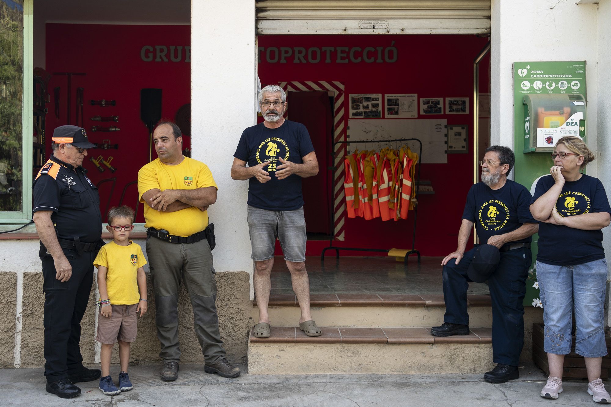 Pràctiques del Grup d'autoprotecció durant la Festa Major de Sol i Aire. FOTO: Mireia Comas