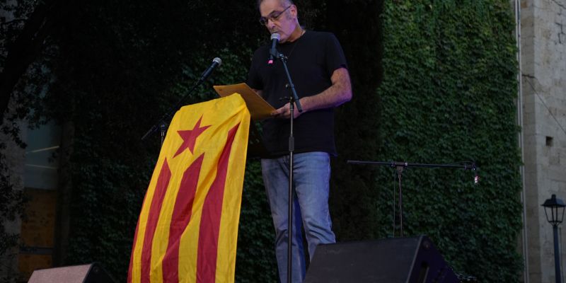 Ramon Piqué a l'acte de la CUP amb motiu de la Diada nacional de Catalunya a Sant Cugat. FOTO: CUP Sant Cugat