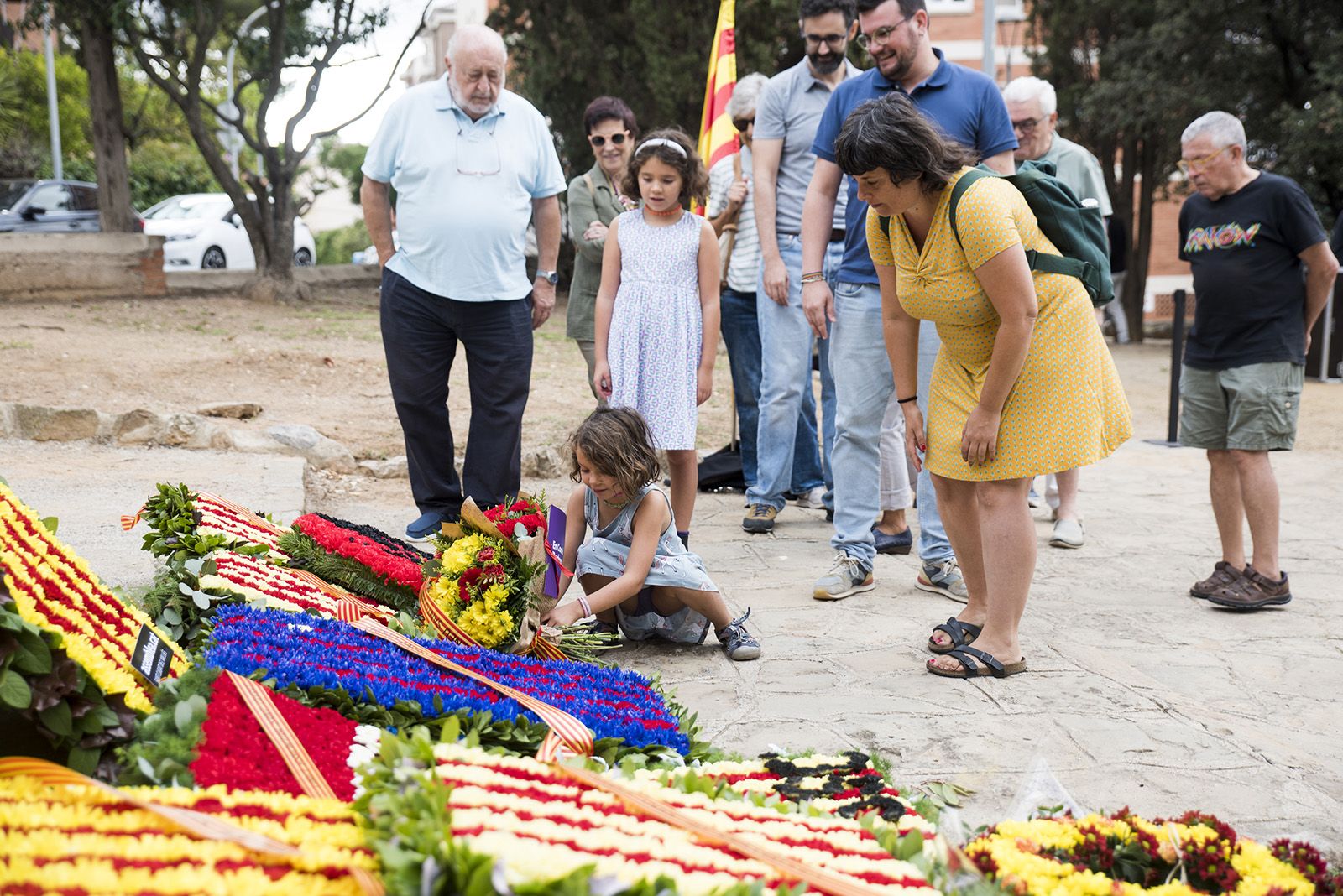 Ofrena floral dels partits polítics a Rafael Casanova FOTO: Bernat Millet