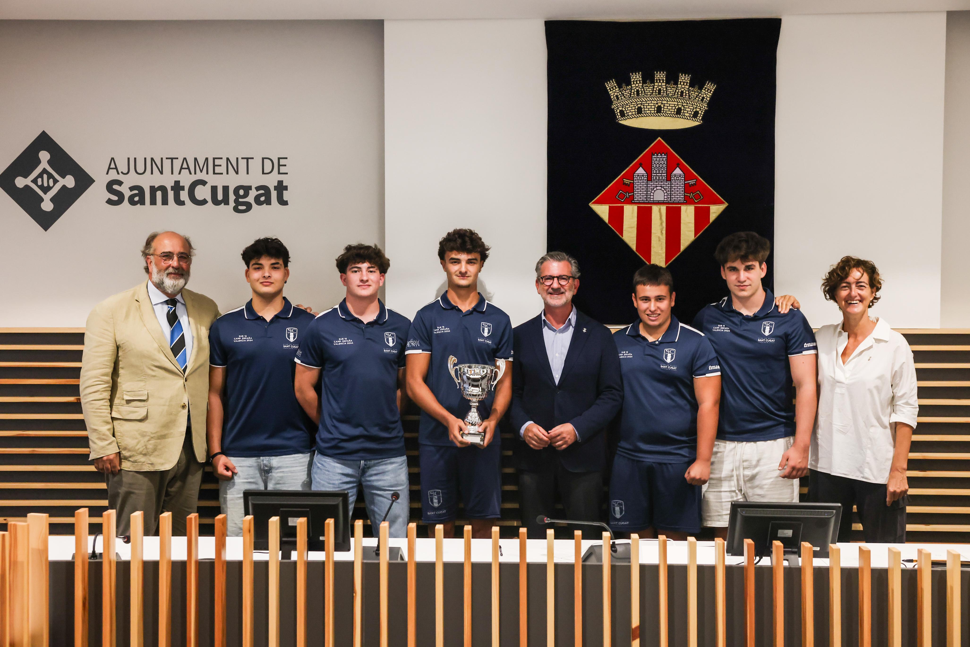 El Club de Rugby Sant Cugat va guanyar la Lliga Catalana en la categoria sub-18 la darrera temporada. FOTO: Ajuntament