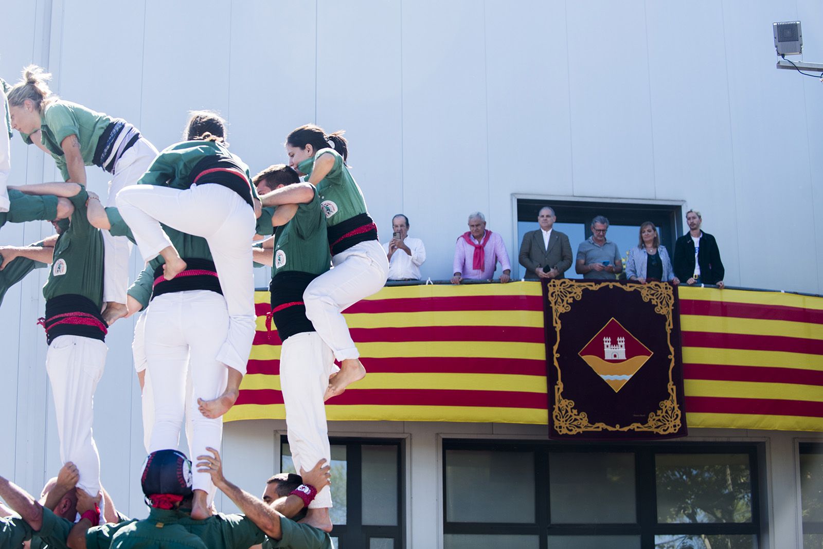 Trobada castellera durant la Festa Major de Valldoreix. FOTO: Bernat Millet.