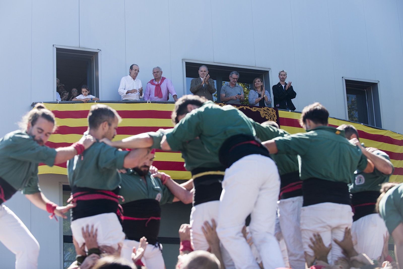 Trobada castellera durant la Festa Major de Valldoreix. FOTO: Bernat Millet.