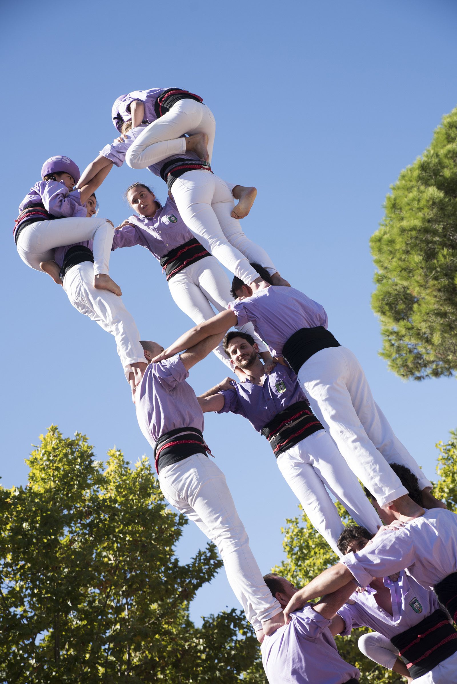 Trobada castellera durant la Festa Major de Valldoreix. FOTO: Bernat Millet.