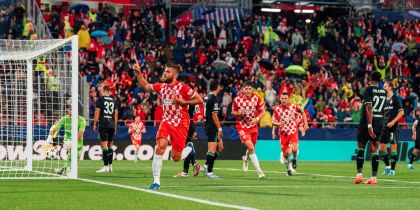 David López després d'anotar el gol davant el Feyenoord. FOTO: Girona FC