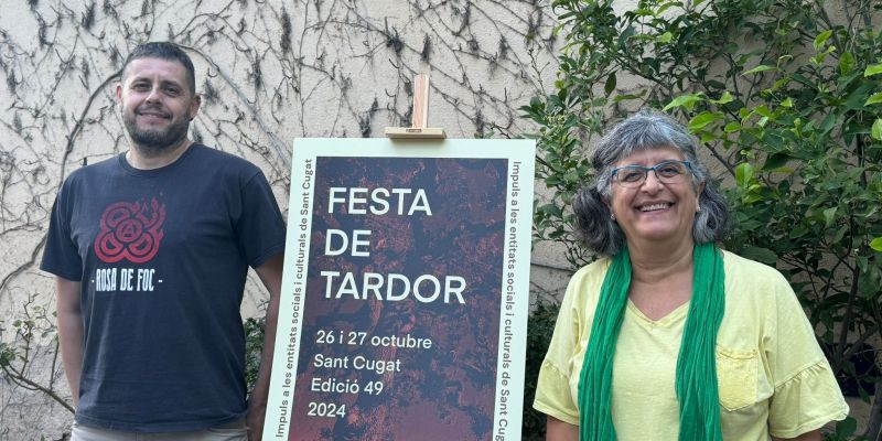 Jordi Torrente i Margarida Clarís en la presentació de la 49a edició de la Festa de Tardor. FOTO: TOT Sant Cugat