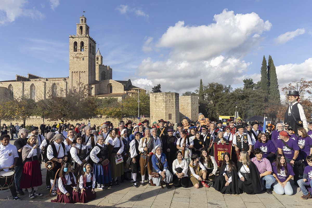 Durant la Trobada dels trabucaires 2024 a Sant Cugat. FOTO: Vanessa Miralles