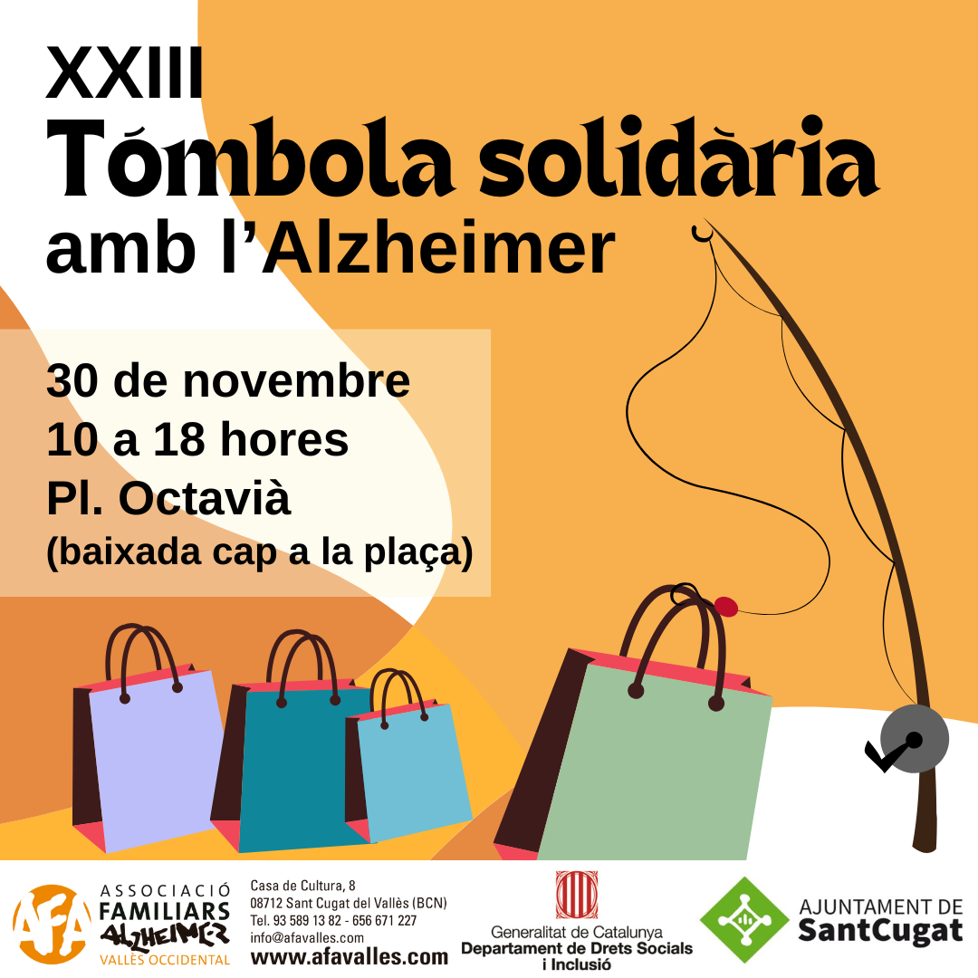 Cartell de la Tòmbola Solidària amb l'Alzheimer. FOTO: AFA