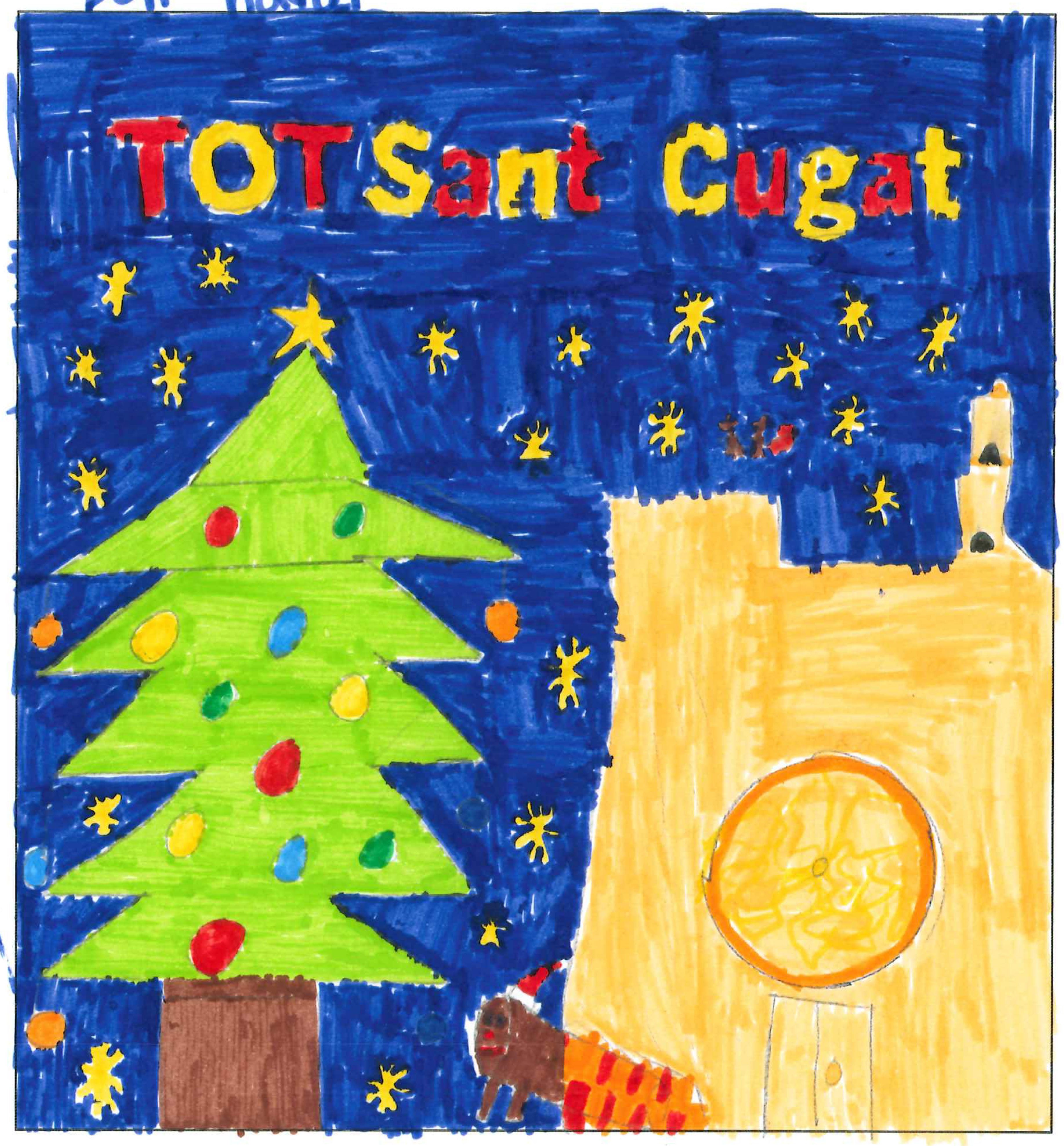 Postal de l'Escola Catalunya del concurs del TOT Sant Cugat 