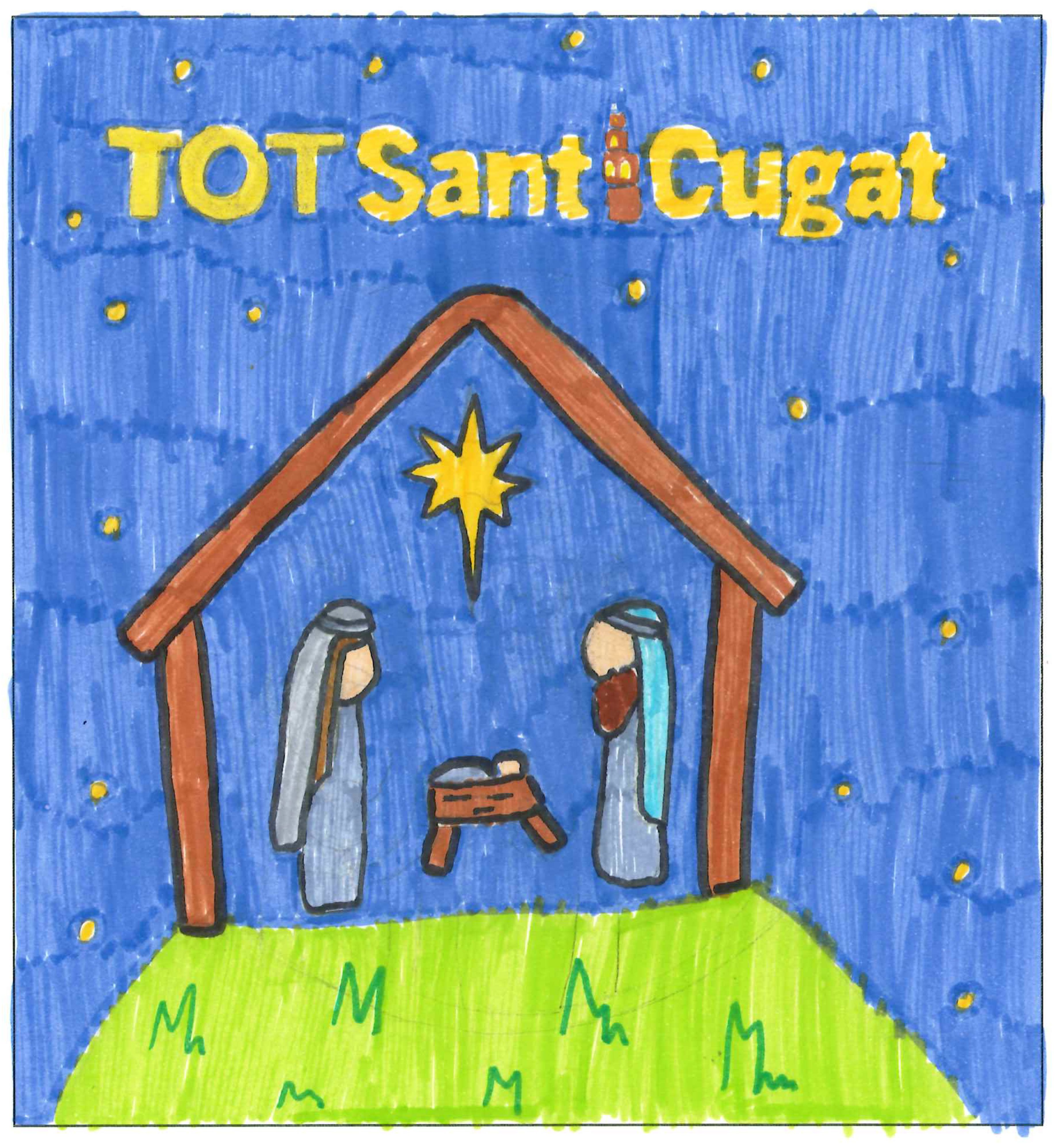 Postal de l'Escola Catalunya del concurs del TOT Sant Cugat