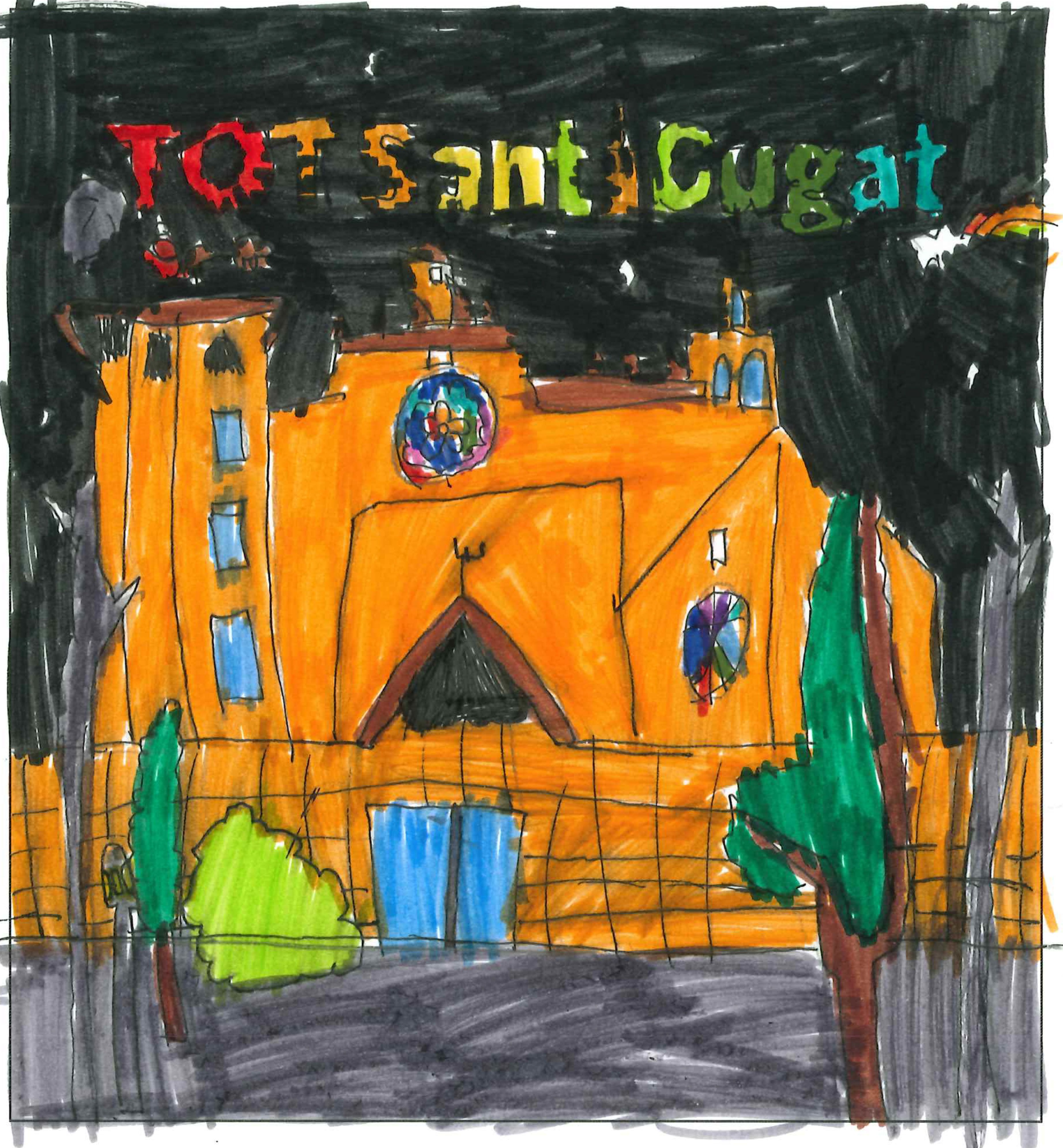 Postal de l'Escola Catalunya del concurs del TOT Sant Cugat 