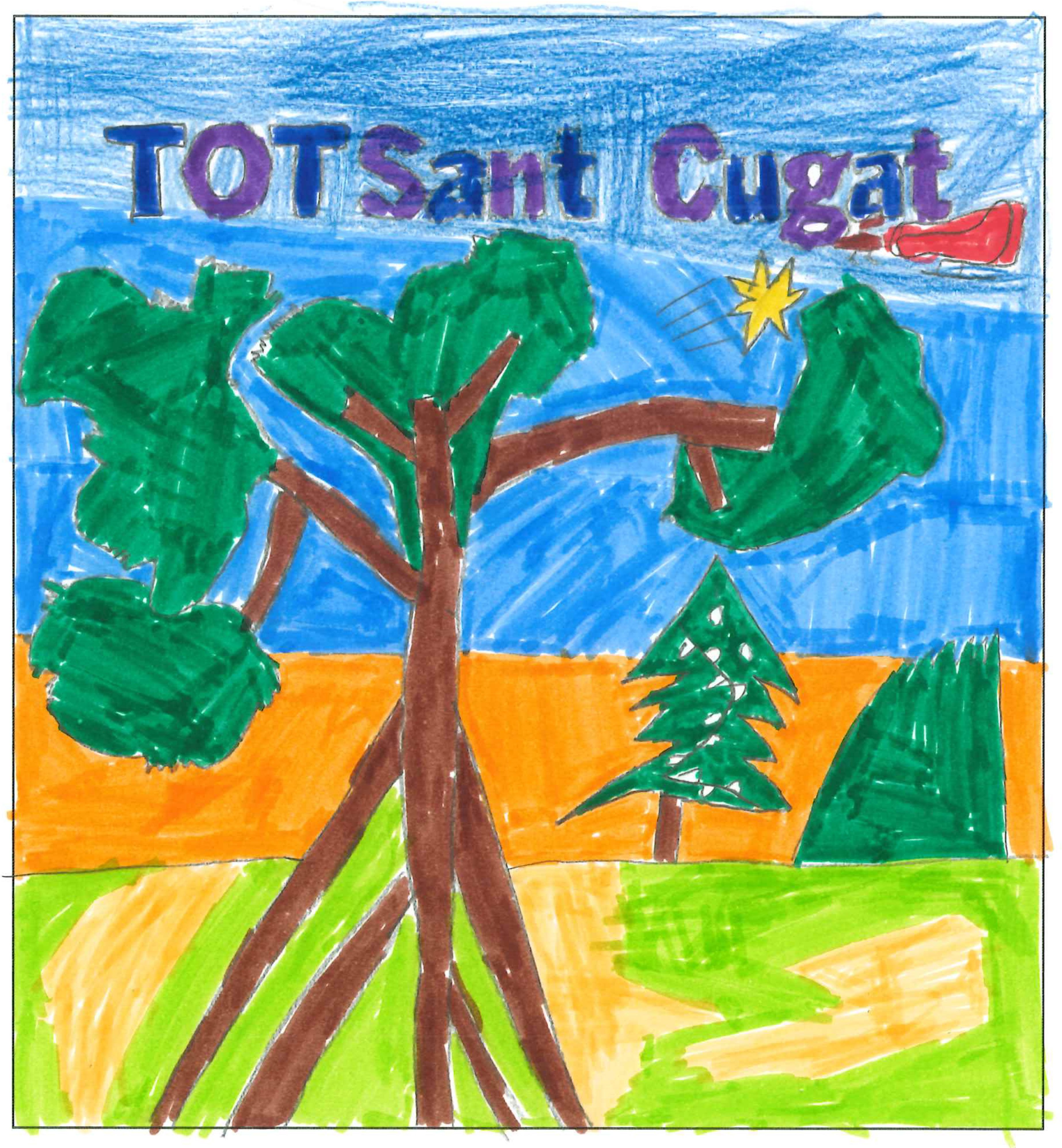 Postal de l'Escola Catalunya del concurs del TOT Sant Cugat 