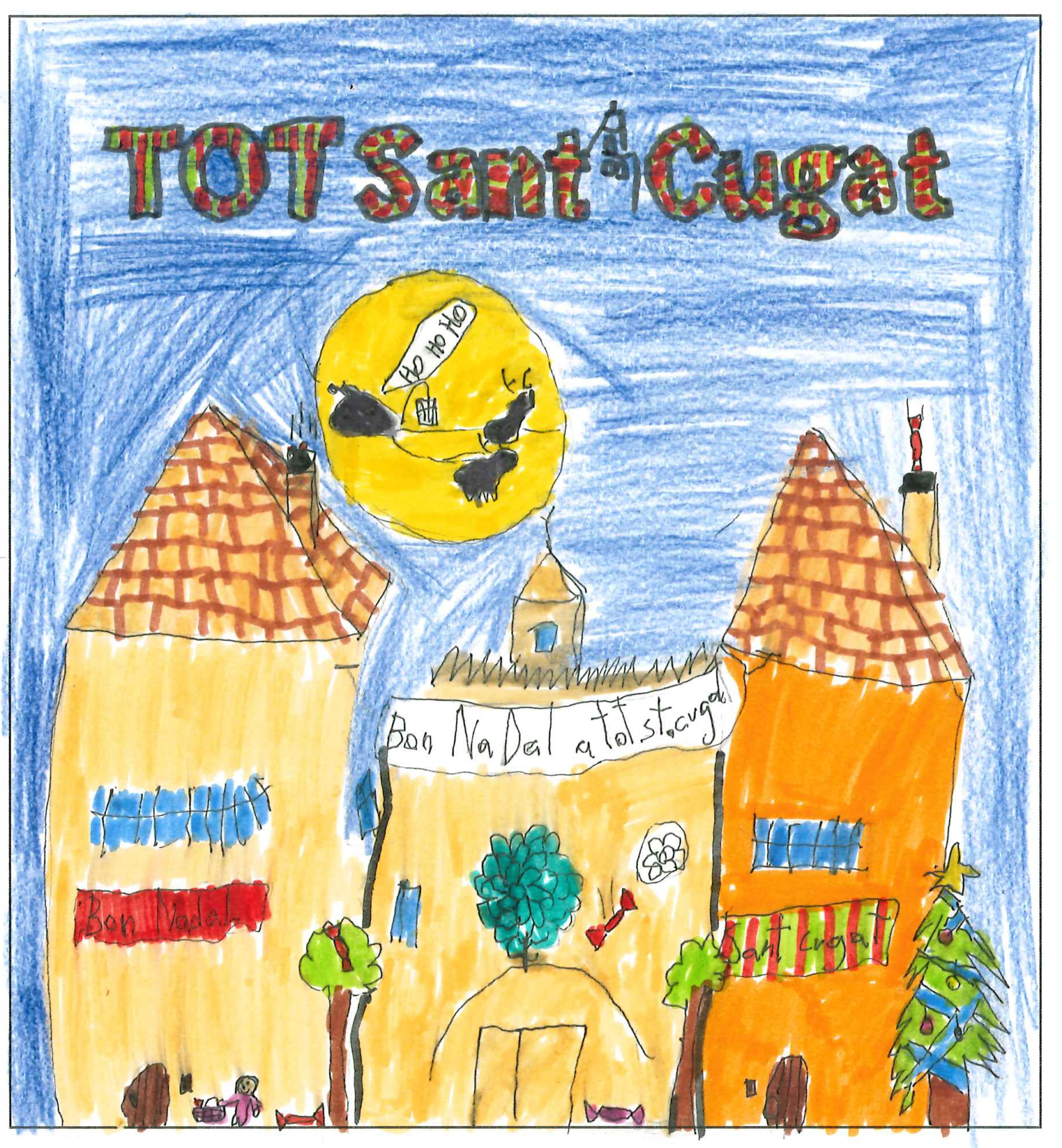 Postal de l'Escola Catalunya del concurs del TOT Sant Cugat 