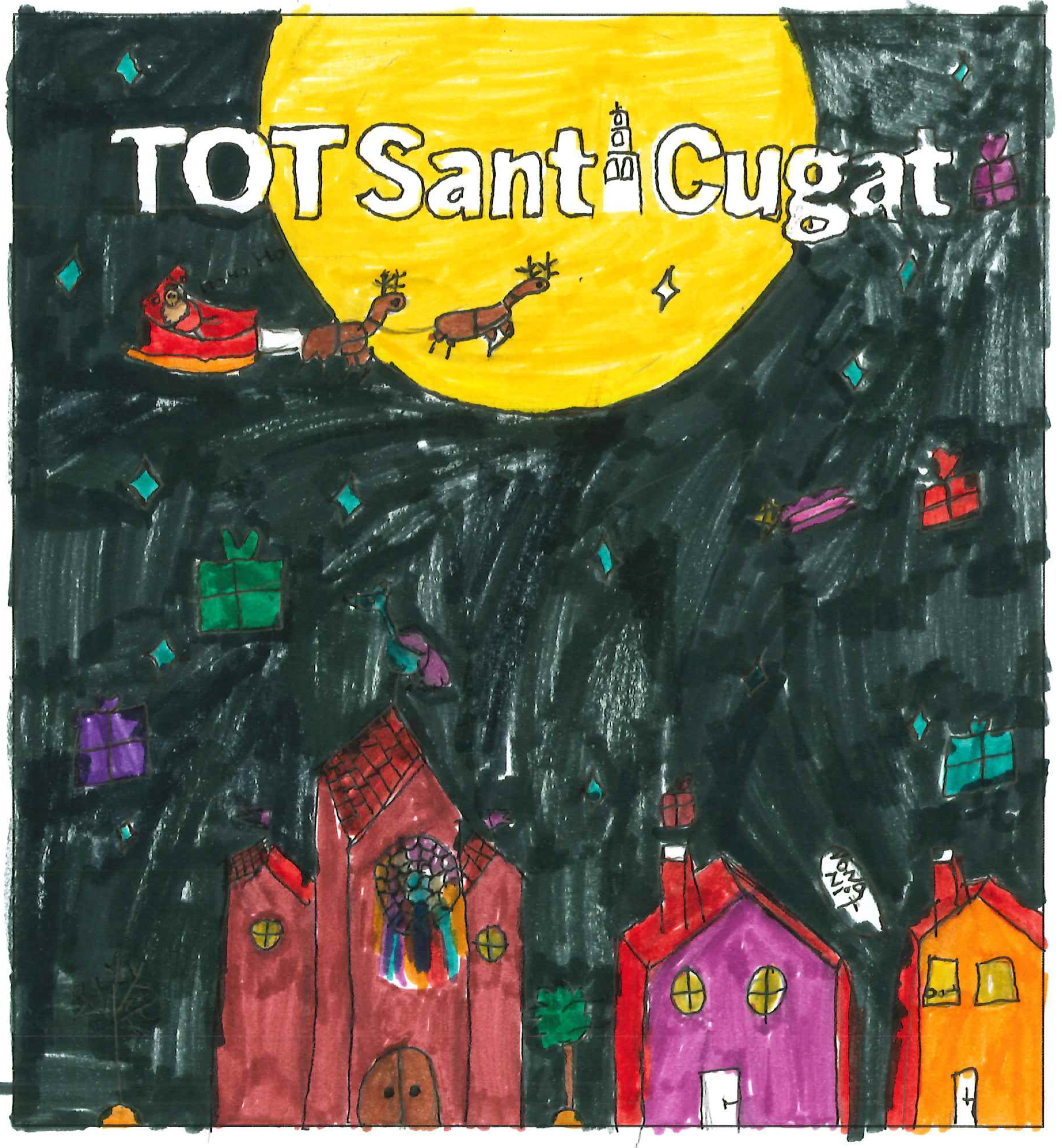 Postal de l'Escola Catalunya del concurs del TOT Sant Cugat 