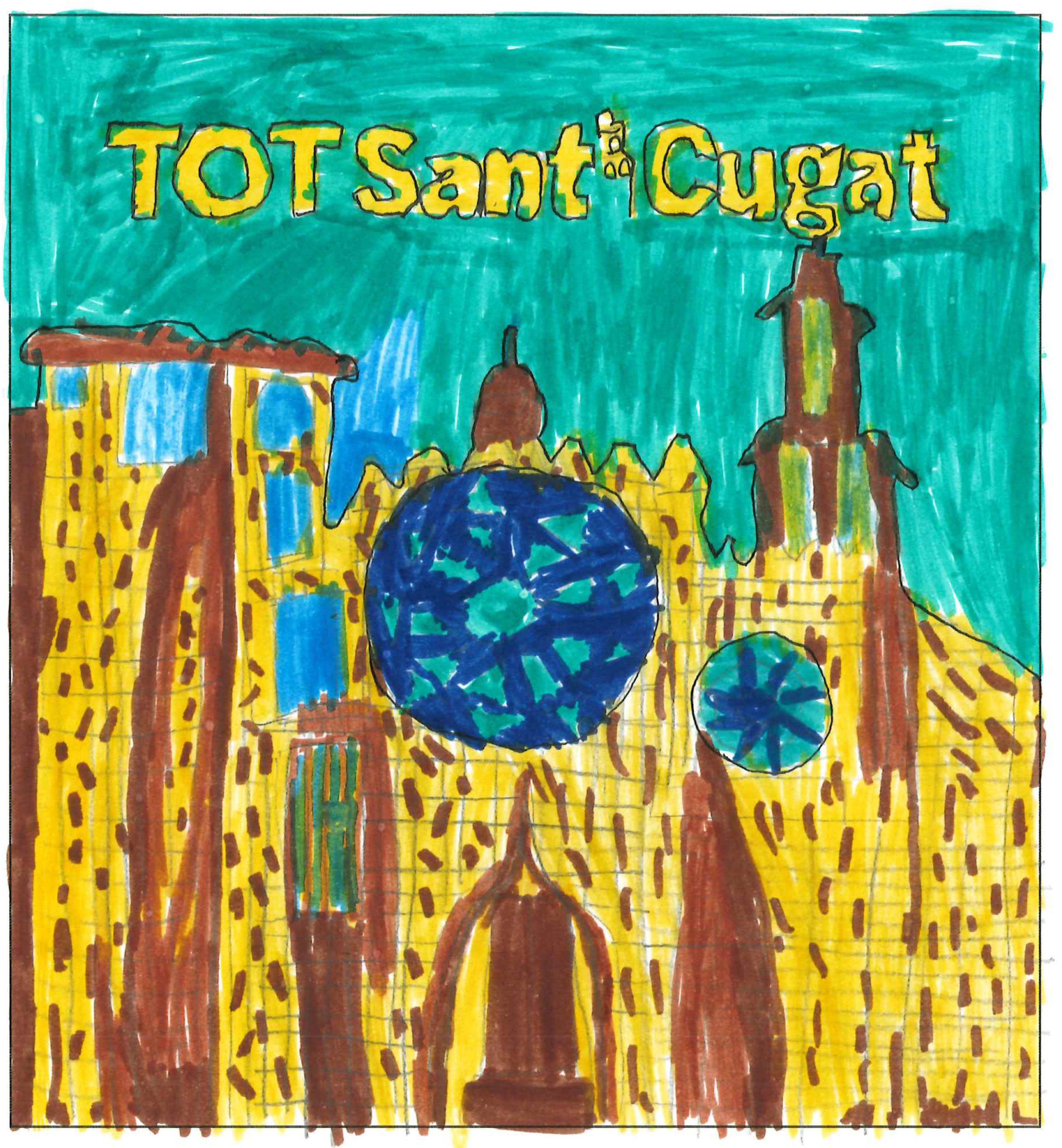 Postal de l'Escola Catalunya del concurs del TOT Sant Cugat 