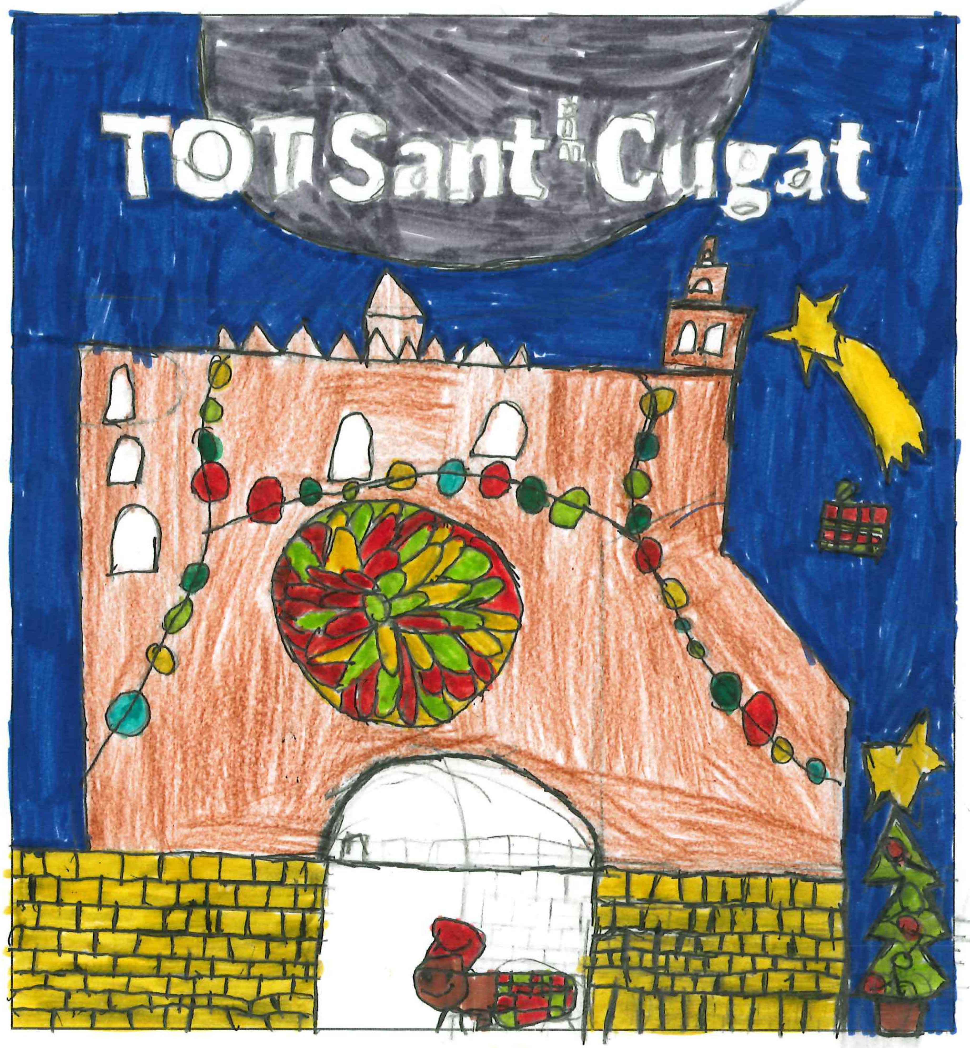 Postal de l'Escola Catalunya del concurs del TOT Sant Cugat 