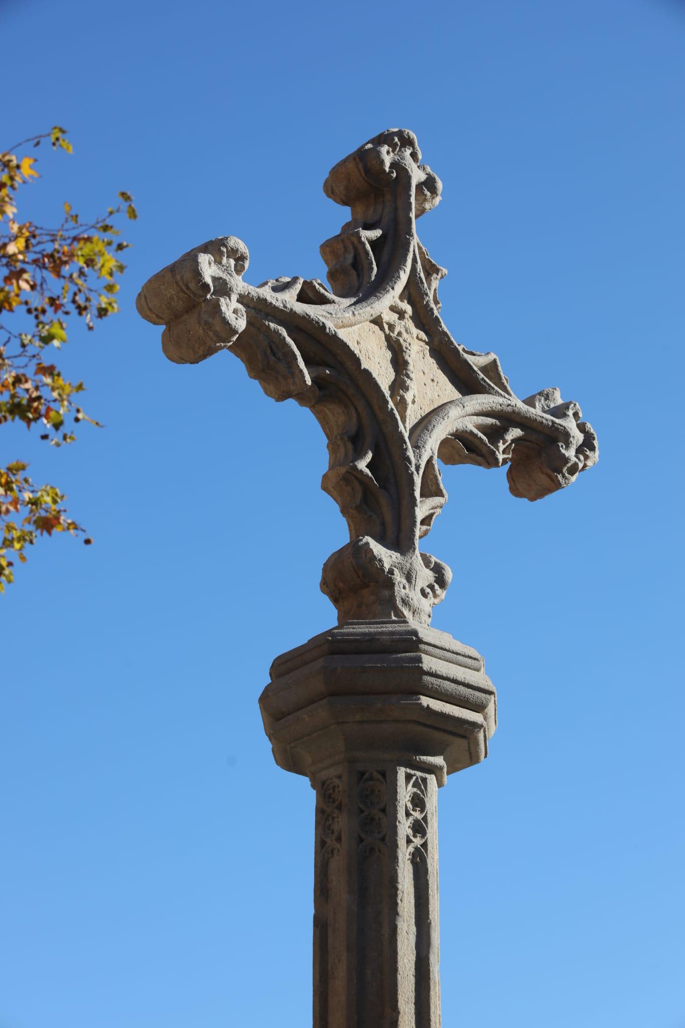 La rèplica de la Creu de Terme al Monestir. FOTO: Ajuntament