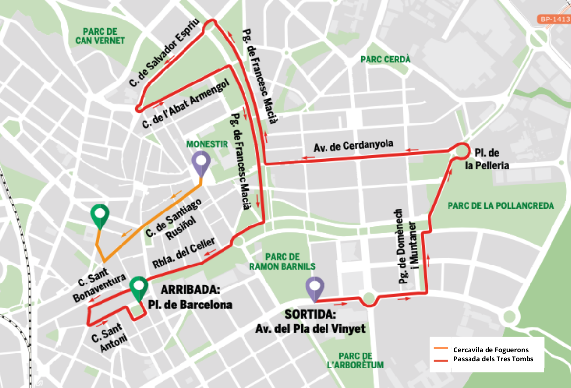 Recorreguts Cercavila Foguerons i Passada dels Tres Tombs   